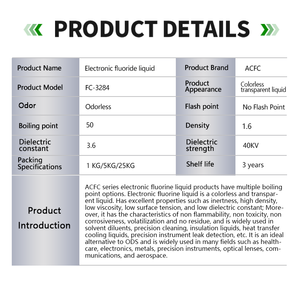 Réactif chimique de transfert de chaleur transparent sans couleur liquide de fluoration électronique ACFC FC-3284 - Product Image 2