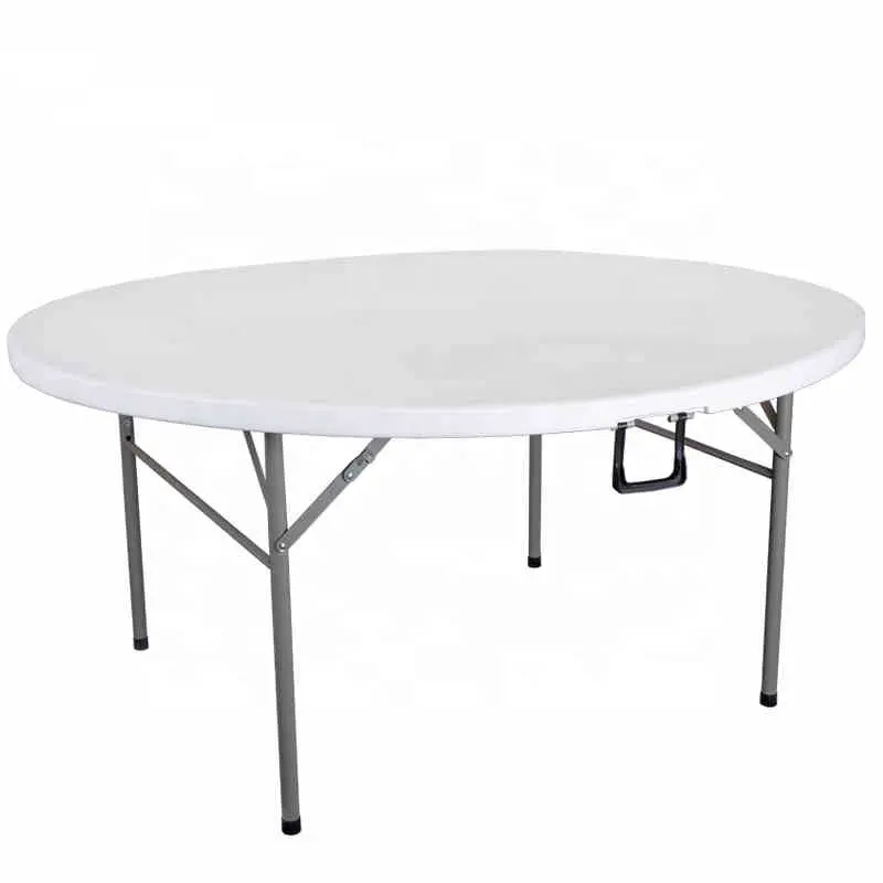 Meja lipat plastik luar ruangan pernikahan 6 kaki kursi meja bulat digunakan untuk pesta makan meja plastik Modern