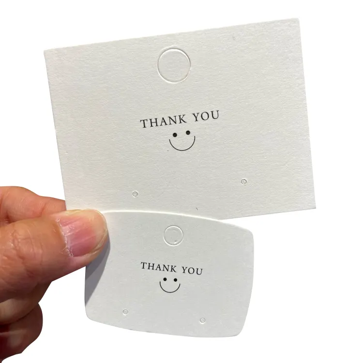 Visor de cartões com logotipo personalizado tamanho branco para pequenas joias