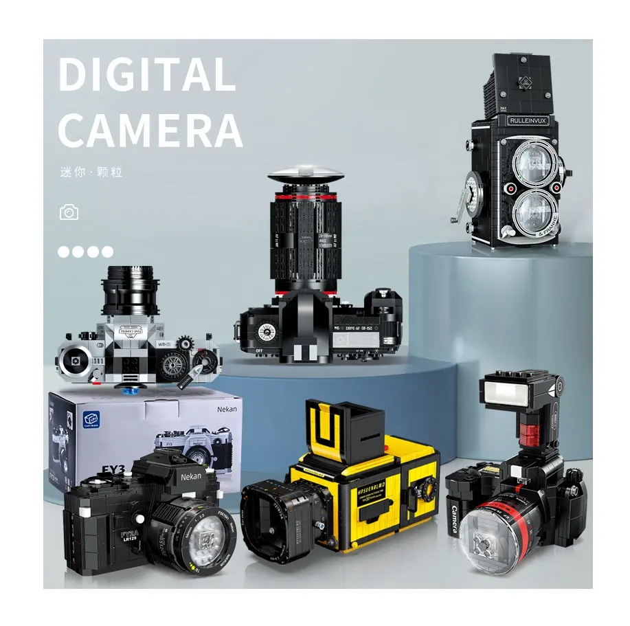 MOC-Kamera Neue Bausteine für Digital kameras Mini-Blöcke Set Retro-Sammel spielzeug Ziegel FY2A SLR Bricks Mode Spielzeug