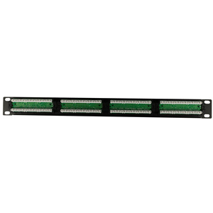 24端口UTP标准1U和19英寸安装Cat5E/Cat6 110 IDC网络接线板