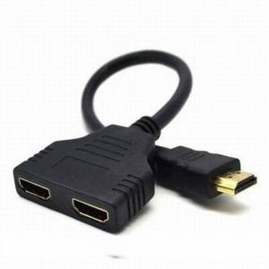 <strong>hdmi</strong> One-to-two Adapter Cable <strong>hdmi</strong> One-in-two-out <strong>Splitter</strong> Crossover Male-to-double-female Converter High-definition