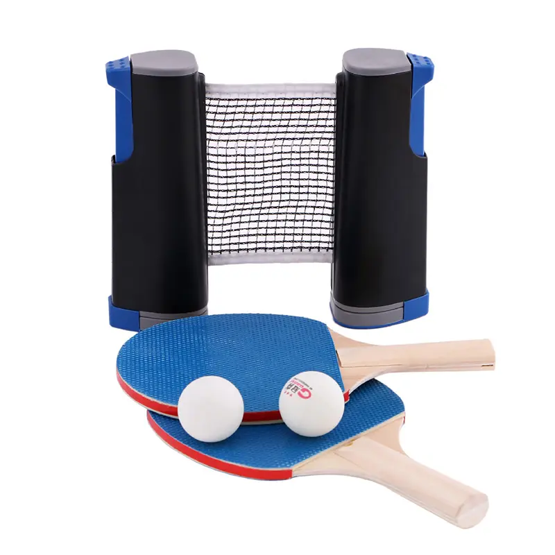 Juego de red telescópica portátil para tenis de mesa, red telescópica que contiene juego de tenis de mesa con juego de raqueta de ping pong