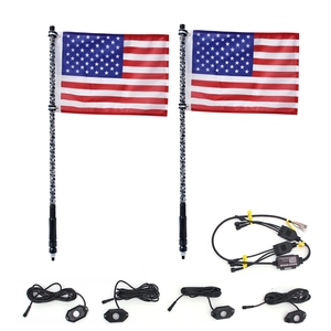 转向灯闪烁频闪3ft 5ft led RGB舞蹈bluetooths控制鞭状天线灯吉普ATV UTV北极星RZR - Product Image 2