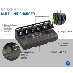 NNTN8844B IMPRES 2 Multi-Unit <strong>Charger</strong> With Displays 6 Displays and Integrated USB Charging Ports Fits APX6000 APX7000 - Product Image 3