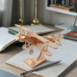 Fabrika doğrudan 3D ahşap bulmaca çift kanatlı ahşap el sanatları montaj bina modeli kitleri çocuklar ve yetişkinler için kök DIY bulmaca - Product Image 1