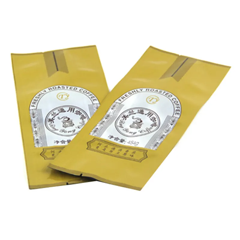 Matte Gold Red Aluminum Foil Organ Packaging Side Gussets Folded Milk Powder Packing Pouch Black Coffee Bean Bags