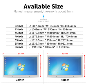WindowsまたはAndroidシステムを備えた新しいデザインスタンドタッチスクリーン49インチショーケース透明LCDディスプレイボックス - Product Image 5