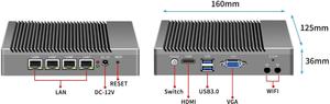 DDR4カスタマイズミニコンピュータ工場直送インテルJ4125 4 * LANディスプレイ工業用米国およびAUプラグ用 - Product Image 5