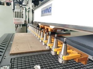 Máquina anidadora CNC para carpintería, enrutador CNC con etiquetado automático, carga automática, descarga automática