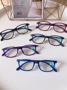 TR90 Retro gözlük çerçeve anti-mavi ışık düz Lens Unisex renkli yuvarlak stil katı desen tüm yüz şekli okuma için maç - Product Image 2