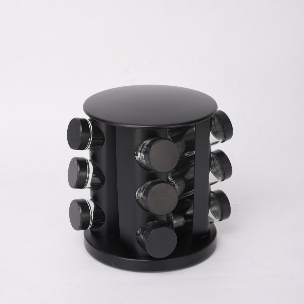 Bocaux ronds noirs - Lot de 12