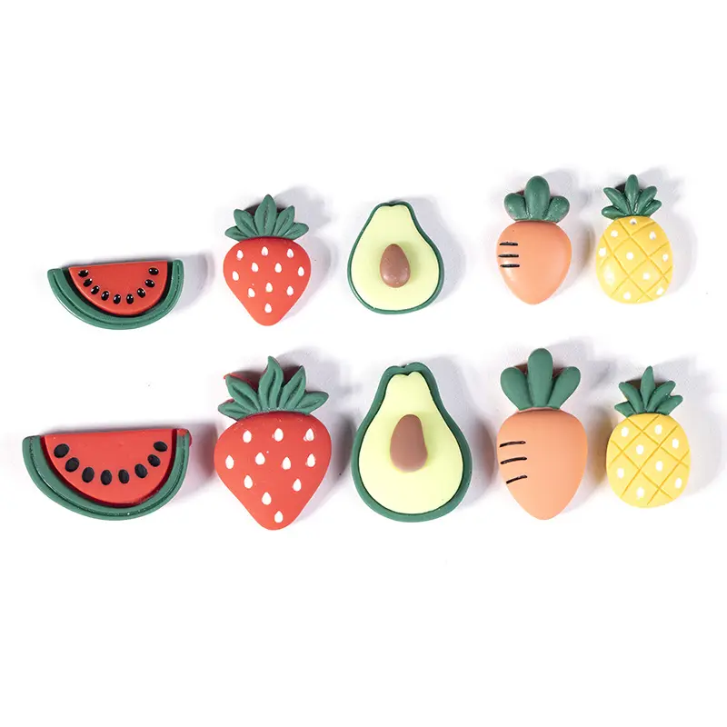 Accesorios de resina de fruta de dibujos animados simulación fresa sandía piña crema pegamento funda de teléfono parche accesorios de resina para el cabello