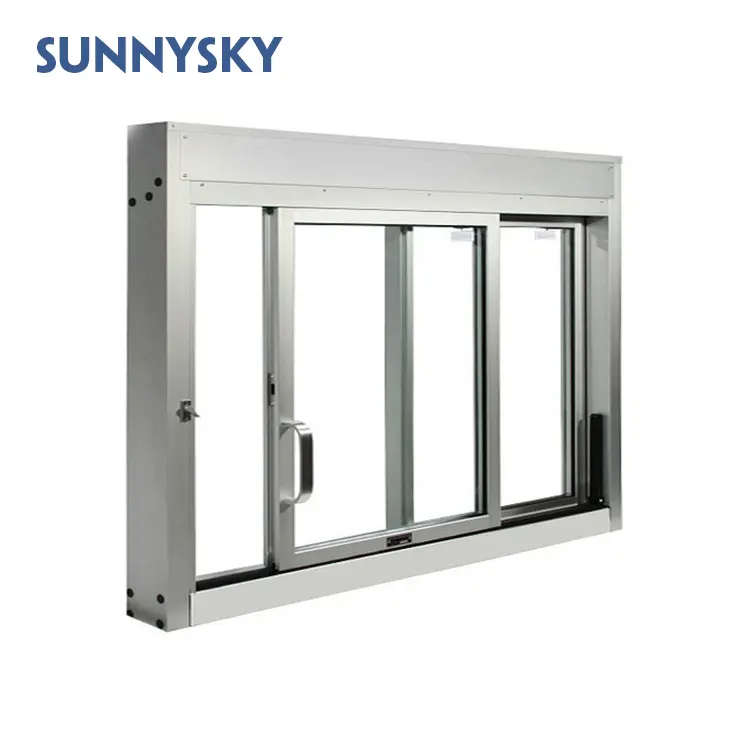 Sunnysky Fashion Aluminium geser anti-maling jendela kaca Aluminium jendela geser perumahan jendela