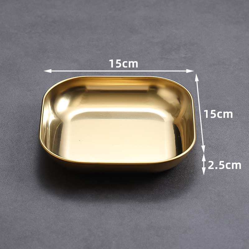 15cm square dessert plate (gold)