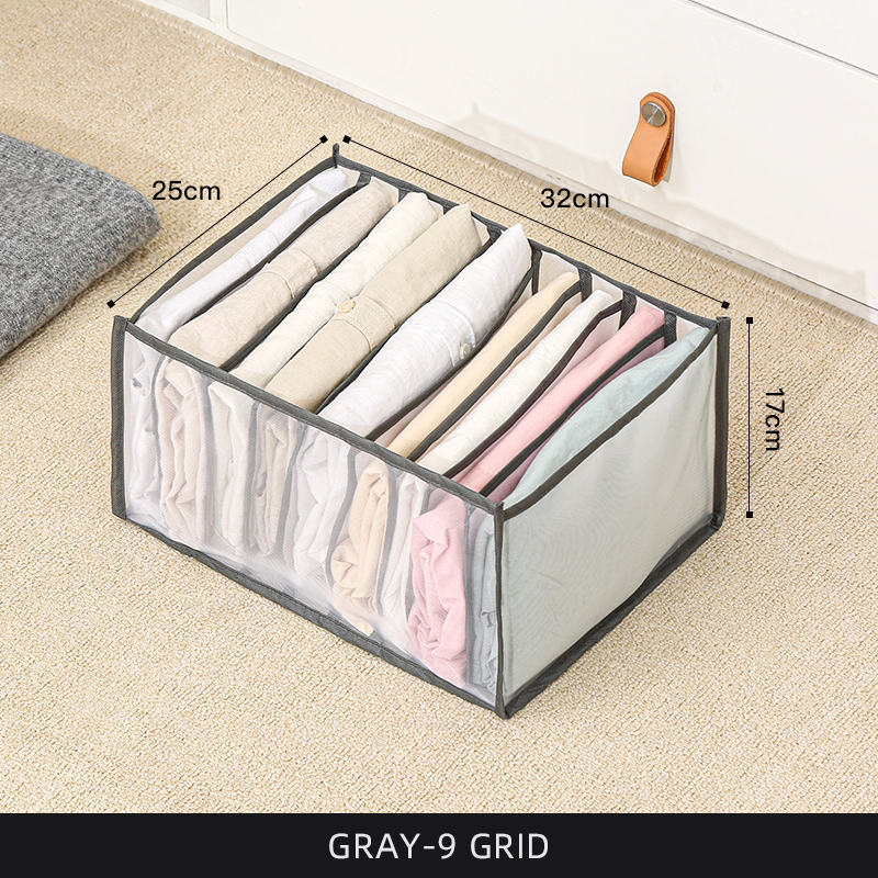 Boîte de rangement pour chemises et t-shirts GGray à 9 compartiments