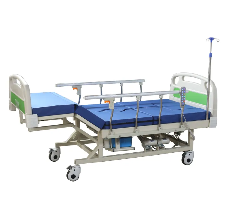 HomeCare-Cama médica de hospital con inodoro, columna eléctrica plegable, cama de UCI con CPR, lista de equipos hospitalarios