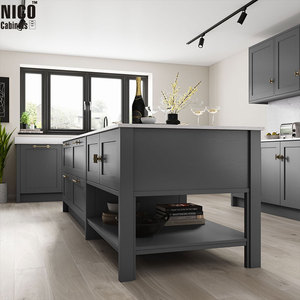 Nicocabinet tủ bếp hiện đại phong cách hiện đại Shaker khung hẹp hơn xu hướng dẫn Marlow bão grey rắn Laminate đá cẩm thạch - Product Image 3