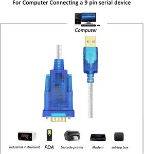 10 piedi USB 2.0 a RS232 DB9 cavo adattatore porta seriale con FTDI Chipset PLC cavo per Windows 11 10 8 7 Mac Linux - Product Image 6