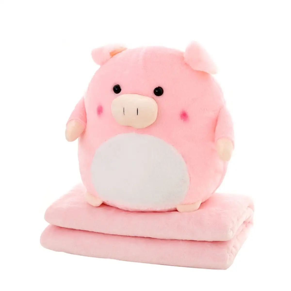 Cute Cartoon Stuffed Animal Soft Plush Pig Toy With Blanket 2 1でKids Pillow Blanket Toy Sets