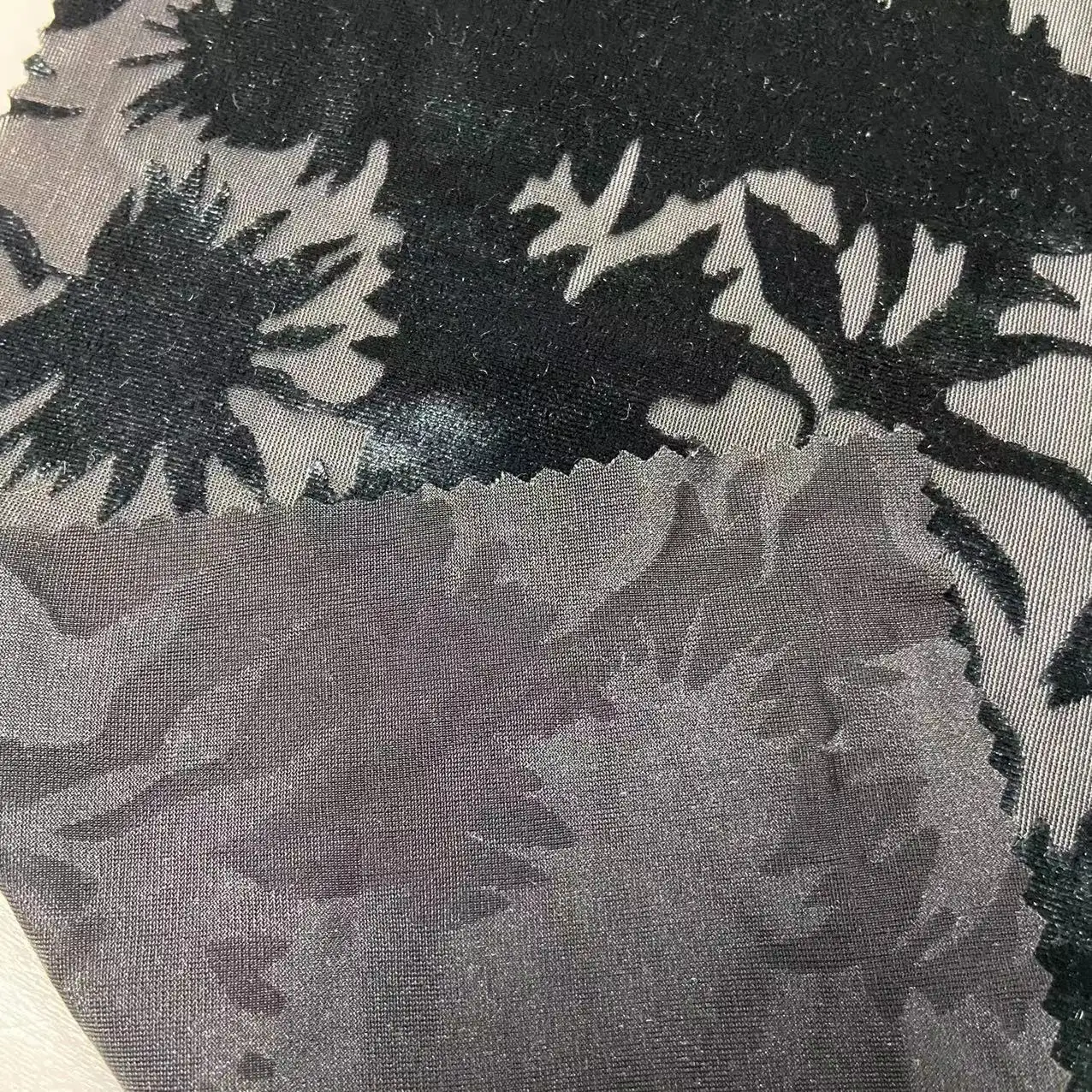 Nóng Bán Vải Dệt Nguyên Liệu Hoa Burnout Nhung Polyester Căng Vải Cho Quần Áo