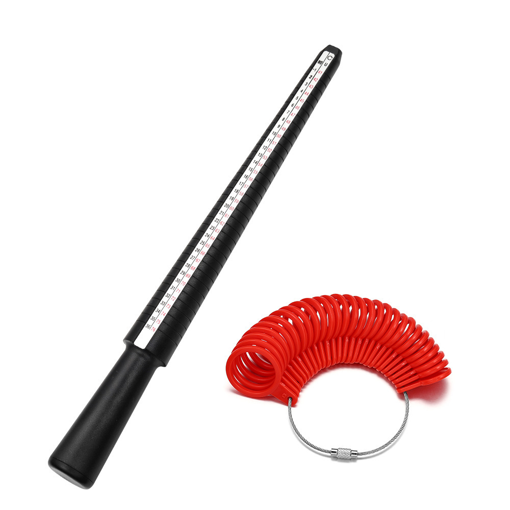 Measuring rod, measuring ring, red