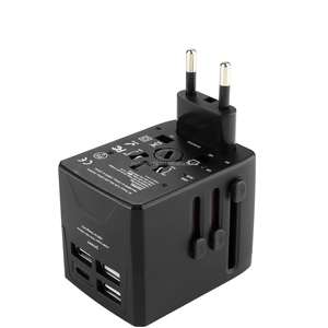全合一通用旅行插头适配器，带双USB a和C端口，全球兼容美国、欧盟、英国、澳大利亚插座 - Product Image 2