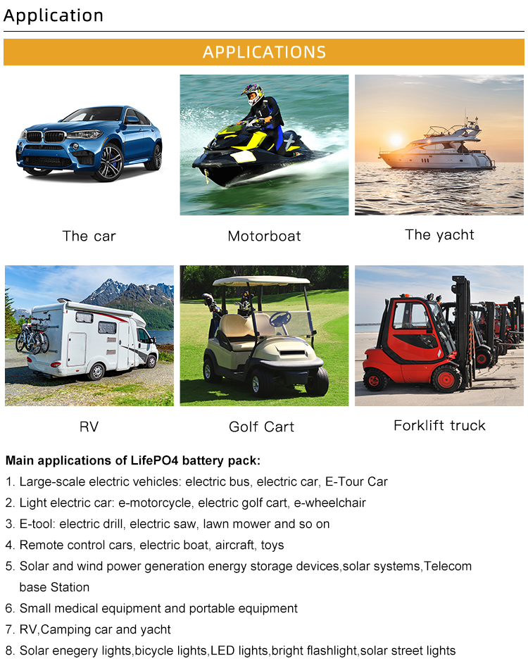 E Bike 12V 150Ah Rechargeable Lithium Battery LiFePO4 Replace Lead Acid 3