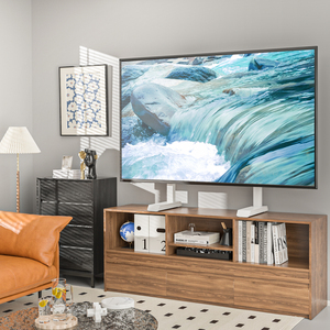 Portable Design <strong>TV</strong> <strong>Mount</strong> with Stable Legs, White Tabletop <strong>TV</strong> Stand for <strong>90</strong> Inch, 800 X 400 VESA Bracket Holds up to 68 Kgs