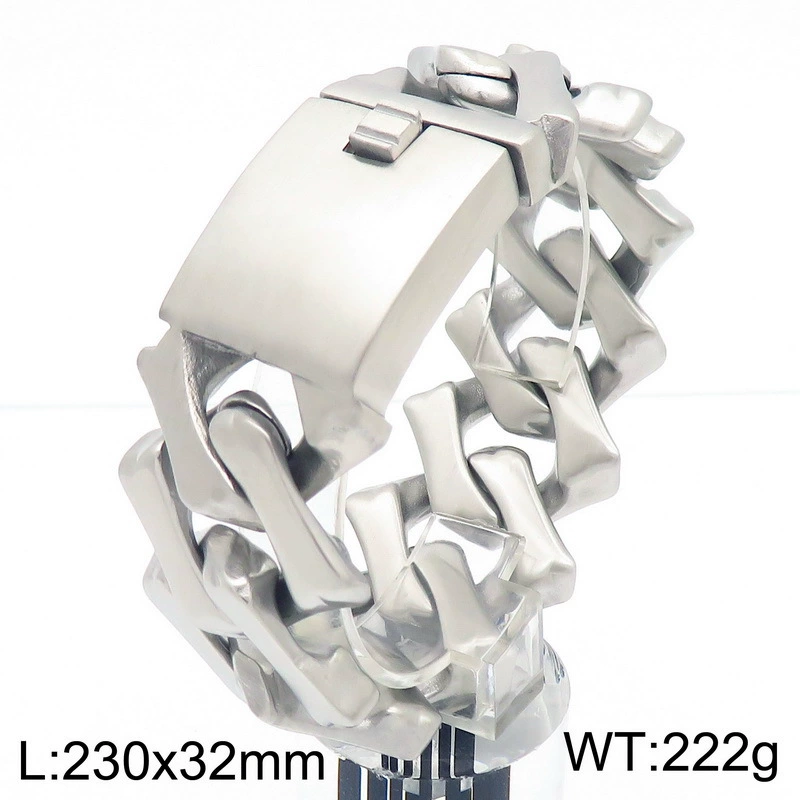 Bracelet acier surface sable 23cm * 32mm