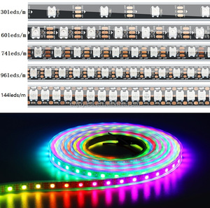แถบไฟ LED WS2812B RGB 5050 5 V 30/60/144LED พิกเซล WS2812 IC สี RGB แถบไฟ LED IP30 IP65 IP67ริมน้ำ