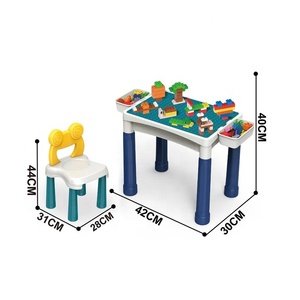 Children's Building Block <strong>Multi</strong> <strong>Function</strong> Baby's Learning <strong>Table</strong> <strong>Game</strong> Toy <strong>Table</strong> Chair Large Particle Building Block <strong>Table</strong> - Product Image 1