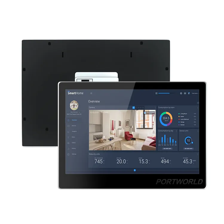 In-Wall Smart Touchscreen 10,1 polegadas Touch Control Panel Android 11 Home Automation Smart Switch