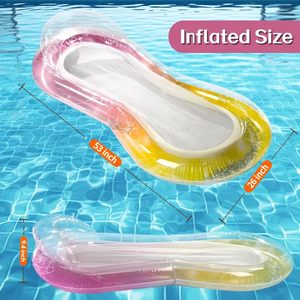 プールフロートカスタマイズデザイン透明スパンコールPVCカスタムロゴプールフロート透明インフレータブル大人用 - Product Image 5