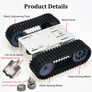 Elektrische Maschinen DIY Ketten roboter Auto Chassis Smart Tank Car Platform Kit für Arduins Raspberry Pi STEAM Silber - Product Image 5