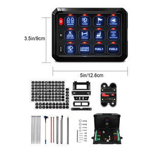 12v 24v אוניברסלי רכב רכב אוטומטי משאית rv קרוון ip65 עמיד למים שליטה כחולה 8 כנופיה 12 מתג לוח