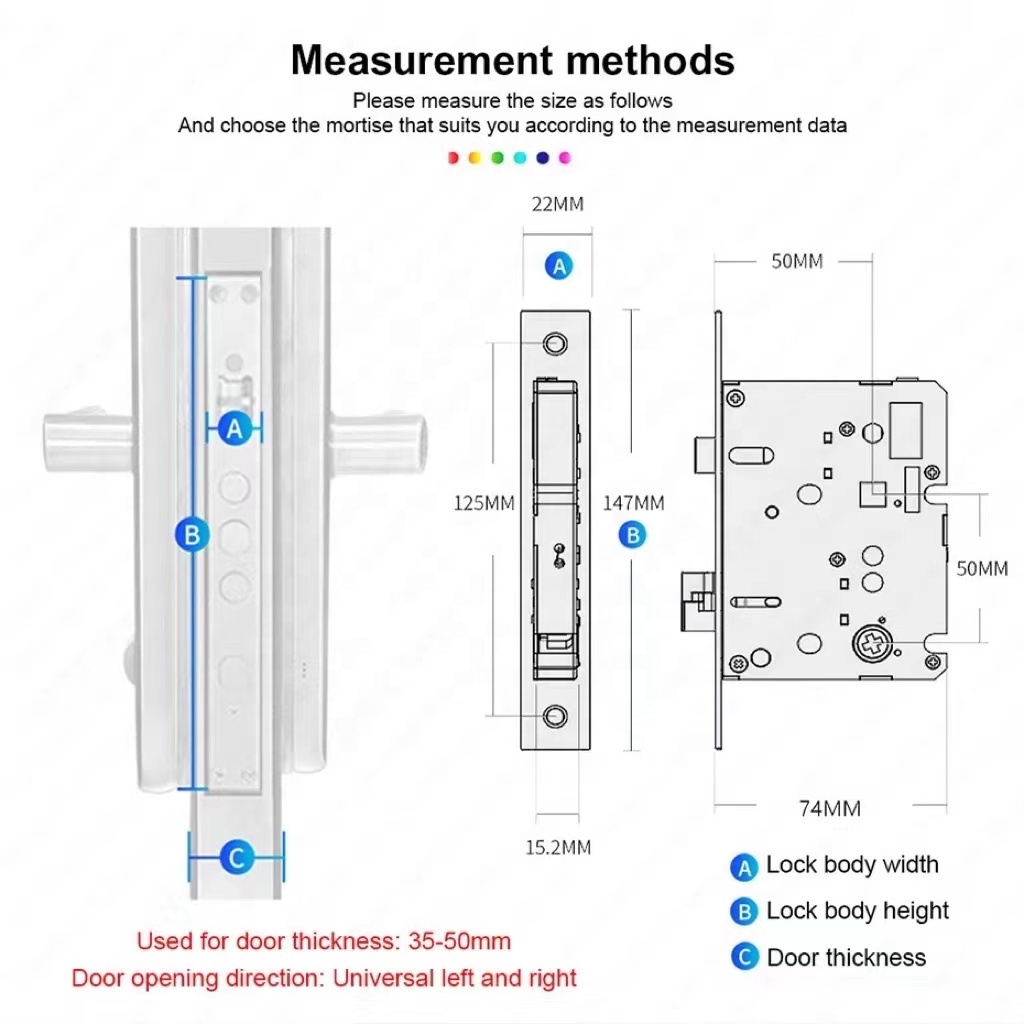 Tediton Tuya APP Wifi Electronic Handle Security Fingerprint Lock For Home Full Automatic Smart Door Lock
