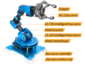 Zusammen gebauter XArm UNO 6DOF Roboterarm Mechanischer Arm mit Sekundärentwicklungs-Sensor-Kit für Arduino