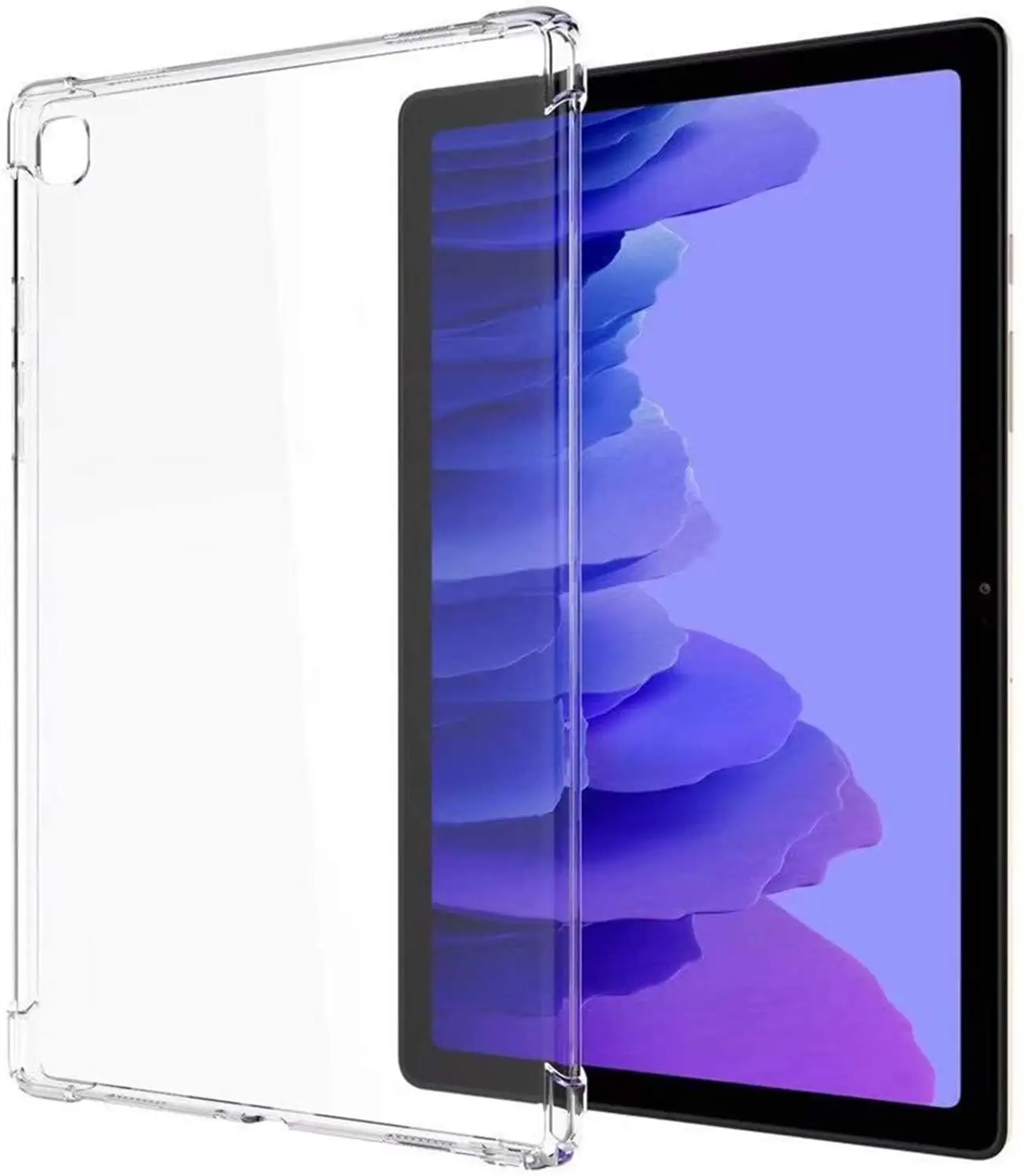 Funda transparente y negra para tableta Samsung Galaxy Tab A7 Lite T220 T225, bolsas de aire suaves de TPU a prueba de golpes para niños