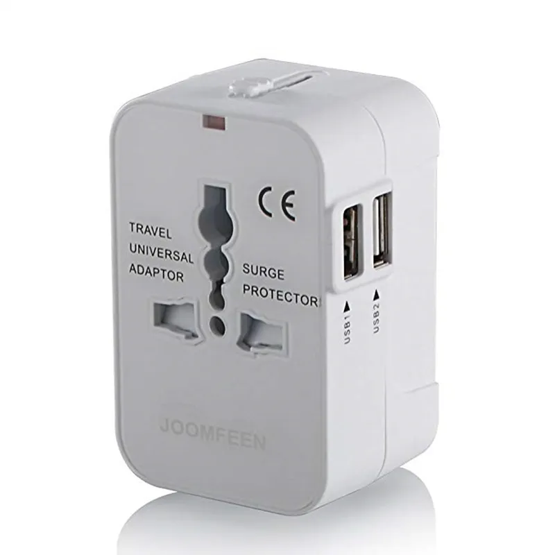 Adaptateur de voyage universel Interrupteur de voyage global avec double prise USB