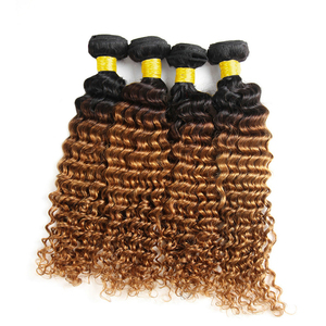Ombre 1B/27 màu sâu sóng bó phần mở rộng tóc người 100% Brazil Trinh Nữ tóc 1B/27 màu sâu sóng bó tóc con người - Product Image 1