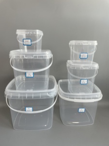 300ml/500ml/750ml/1L/1.2L/1.5L/2L/ 2.5L/3L/4L/5L Factory Direct Price Small Capacity Round square Plastic Bucket/<strong>jar</strong> with Lid - Product Image 3