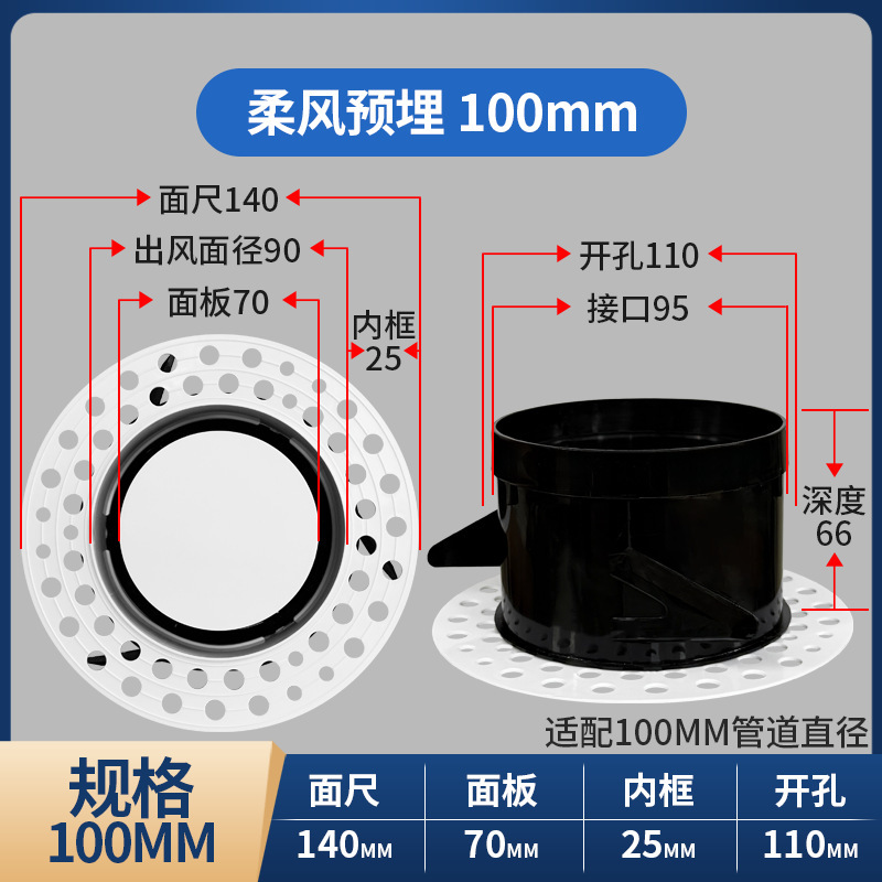 Nouveau disque de ventilation intégré-100 réglable/trou ouvert 110