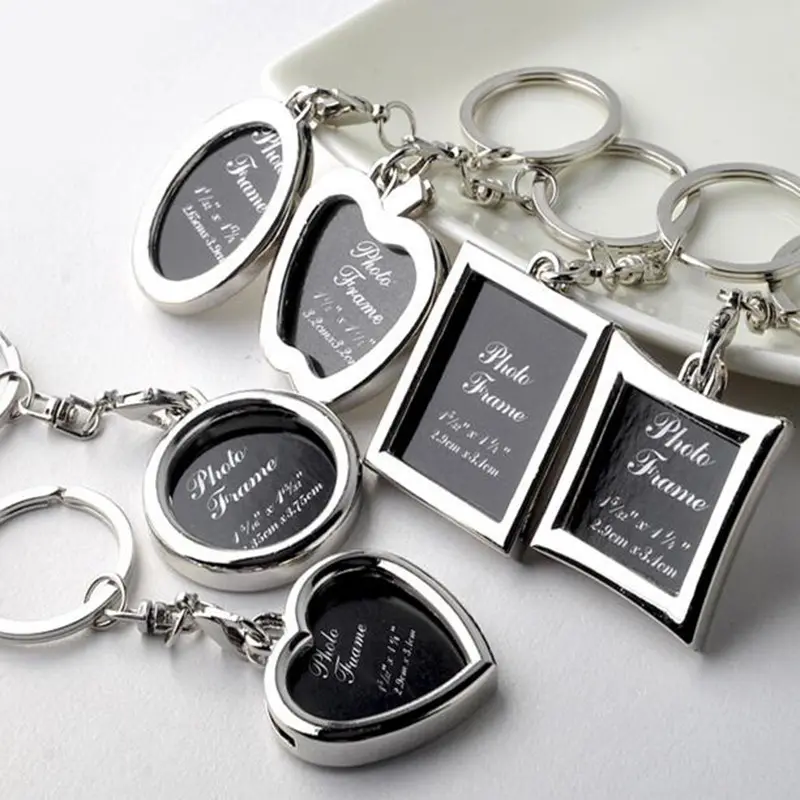 פנדה יצירתי אהבה מחזיק מפתחות מתכת אישית מסגרת תמונה זוגית מחזיק מפתחות מתנת קידום מכירות סיטונאי