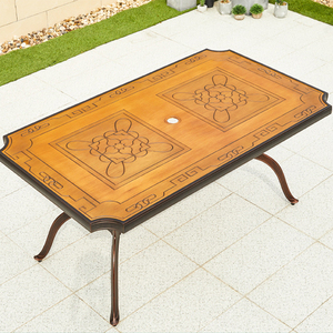 Sản Xuất Đúc Nhôm Vườn Ban Công Bàn Ghế Vườn Nhôm Hiện Đại Thiết Lập Vườn Bàn Và Ghế Thịt Nướng Bảng - Product Image 6