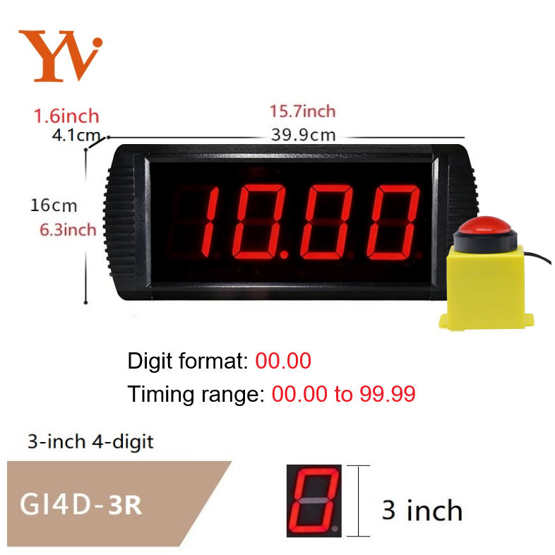3 inch 4 digit - Red