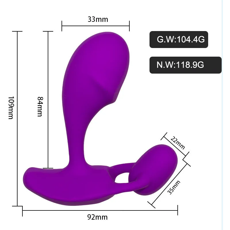 Stimulator Mainan Seks Plug Dildo Tanpa Kabel, Mainan Seks Vibrator Telur Gambar Bergetar Pria Remote Control