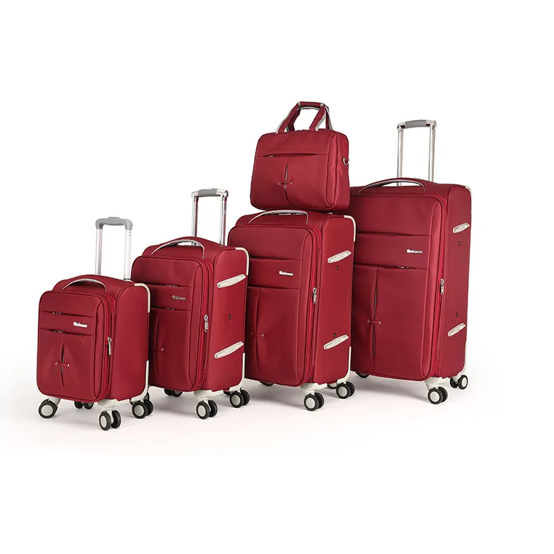 Mala de carrinho de tecido de nylon, conjunto de 6 peças de malas para viagem, com bolsa de mão