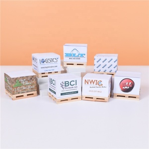 Papelería personalizada Paleta pequeña Cubo de notas adhesivas Bloc de notas promocional Bloques Paleta de madera Bloc de papel Memo personalizado Nota adhesiva