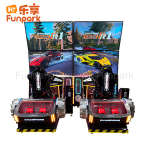 Fungpark รถแข่งจำลอง2ผู้เล่น, ตู้วิดีโอเกมแบบหยอดเหรียญคอนโซลวิดีโอเกมความเร็ว - Product Image 2